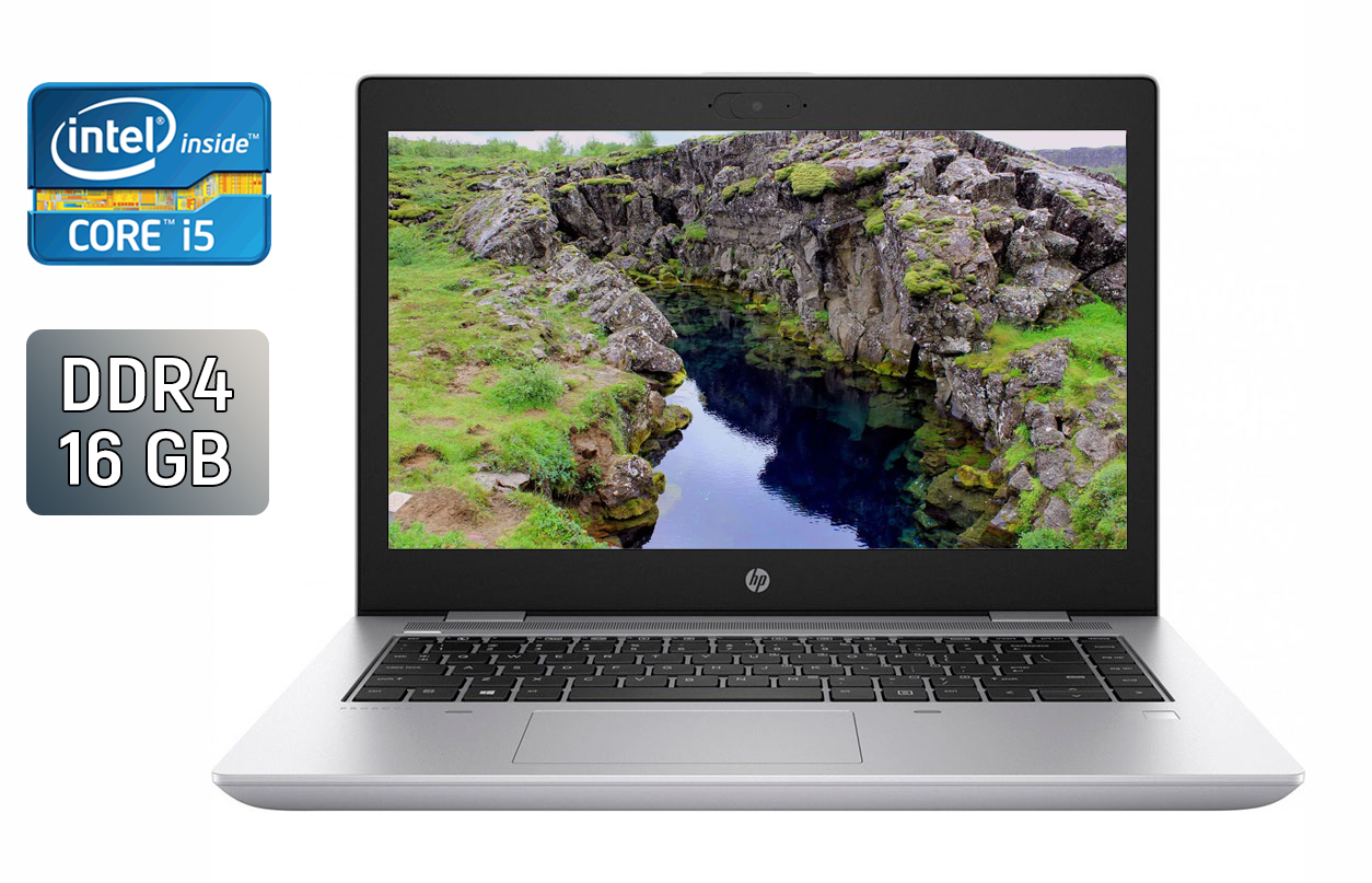 Ноутбук HP ProBook 640 G5 / 14" (1920x1080) IPS / Intel Core i5-8265U (4 (8) ядра по 1.6 - 3.9 GHz) / 16 GB DDR4 / 480 GB SSD / Intel UHD Graphics 620 / TouchID / WebCam / Windows 10