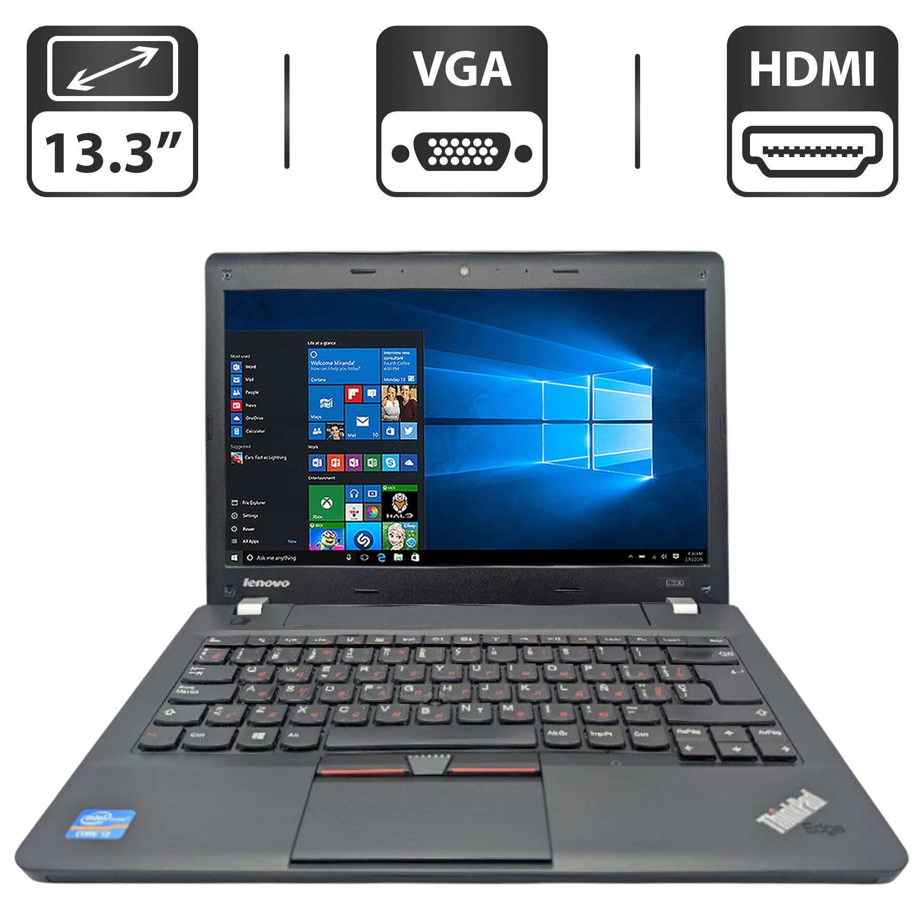 Ноутбук Lenovo ThinkPad E330 / 13.3" (1366x768) TN / Intel Core i3-3120M (2 (4) ядра по 2.5 GHz) / 6 GB DDR3 / 250 GB HDD / Intel HD Graphics 4000 / WebCam / АКБ не тримає