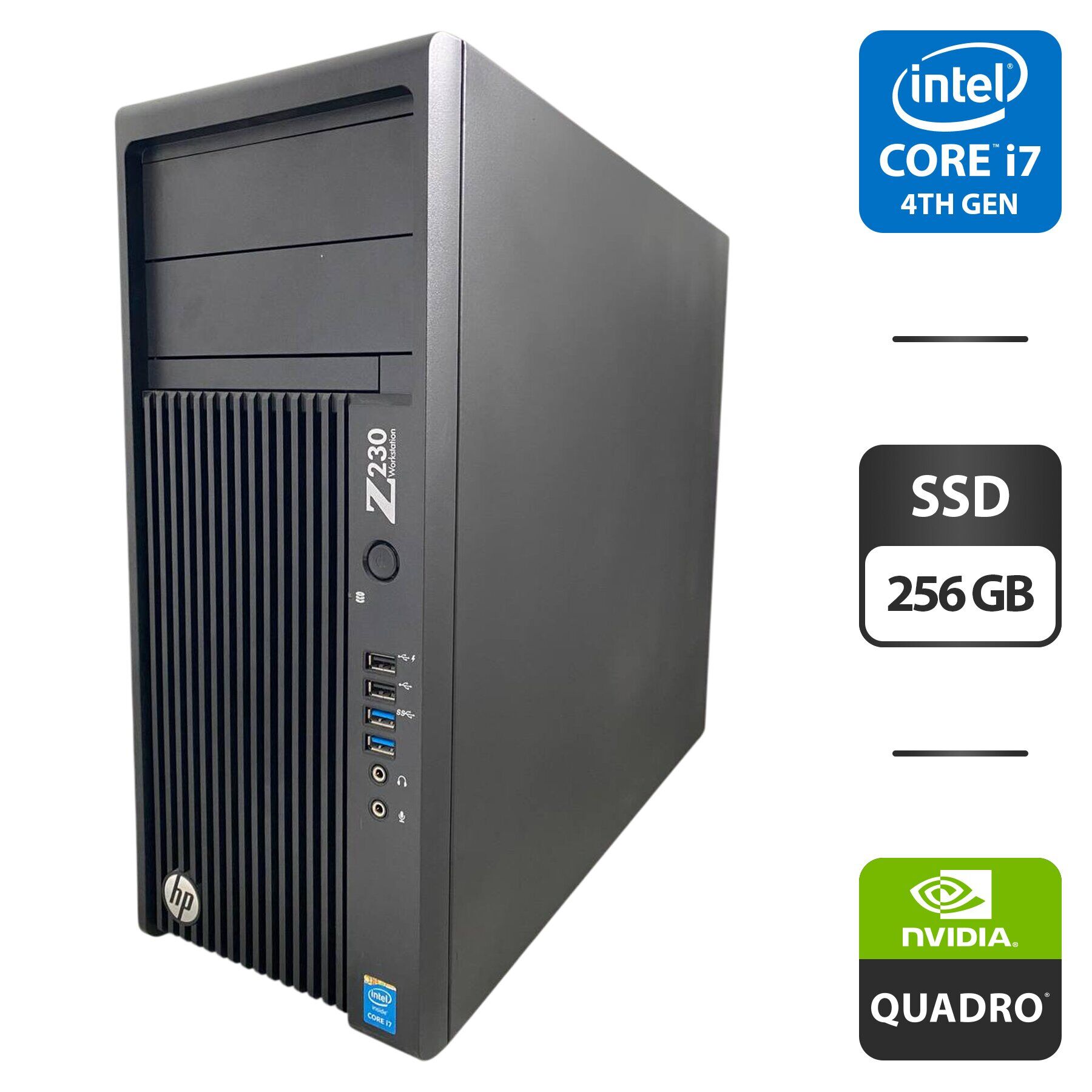 Робоча станція HP Workstation Z230 Tower / Intel Core i7-4790 (4 (8) ядра по 3.6 - 4.0 GHz) / 16 GB DDR3 / 256 GB SSD / nVidia Quadro K2000, 2 GB GDDR5, 128-bit