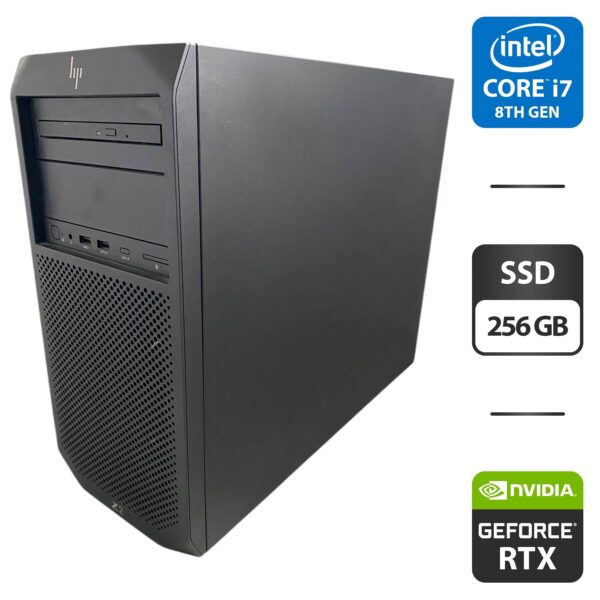 Робоча станція HP Z2 G4 Workstation Tower / Intel Core i7-8700 (6 (12) ядер по 3.2 - 4.6 GHz) / 16 GB DDR4 / 256 GB SSD / nVidia GeForce RTX 2060, 6 GB GDDR6, 192-bit / DVD-ROM