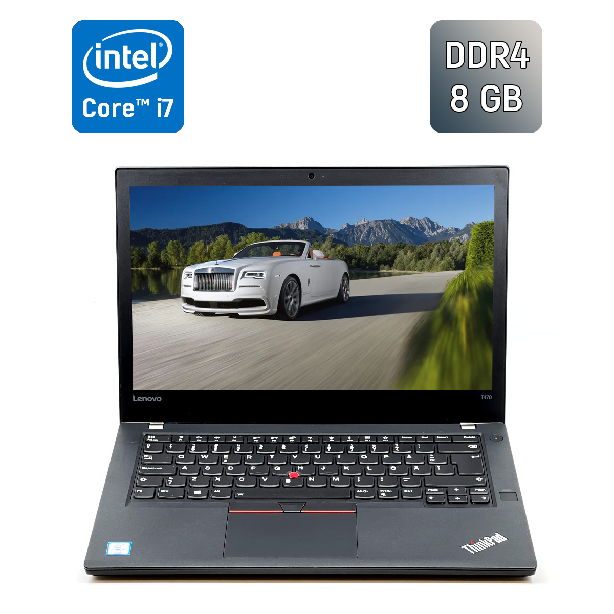 Ультрабук Б-клас Lenovo ThinkPad T470 / 14" (1920x1080) IPS / Intel Core i7-7600U (2 (4) ядра по 2.8 - 3.9 GHz) / 8 GB DDR4 / 240 GB SSD / Intel HD Graphics 520 / WebCam / TouchID / Windows 10