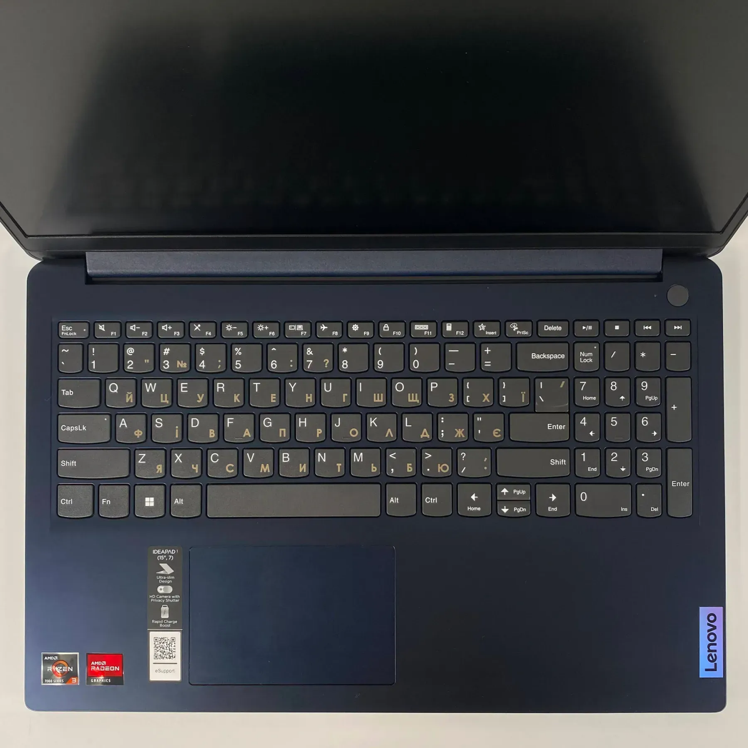 Ультрабук Lenovo IdeaPad 1 15AMN7 / 15.6" (1920x1080) IPS / AMD Ryzen 3 7320U (4 (8) ядра по 2.4 - 4.1 GHz) / 8 GB DDR5 / 256 GB SSD / AMD Radeon 610M / WebCam / HDMI - Зображення 3