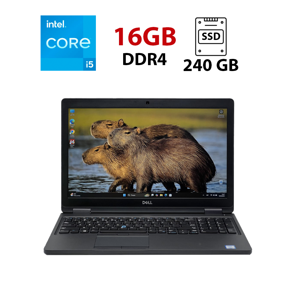 20 шт. Ноутбуків Dell Latitude 5590 / 15.6" (1920x1080) IPS / Intel Core i5-8250U (4 (8) ядра по 1.6 - 3.4 GHz) / 16 GB DDR4 / 240 GB SSD / Intel UHD Graphics 620 / WebCam