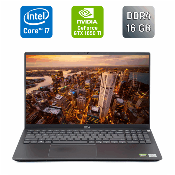 Ігровий ноутбук Б-клас Dell Vostro 7500 / 15.6" (1920x1080) IPS / Intel Core i7-10750H (6 (12) ядер по 2.6 - 5.0 GHz) / 16 GB DDR4 / 256 GB SSD / nVidia GeForce GTX 1650 Ti, 4 GB GDDR6, 128-bit / WebCam / Fingerprint