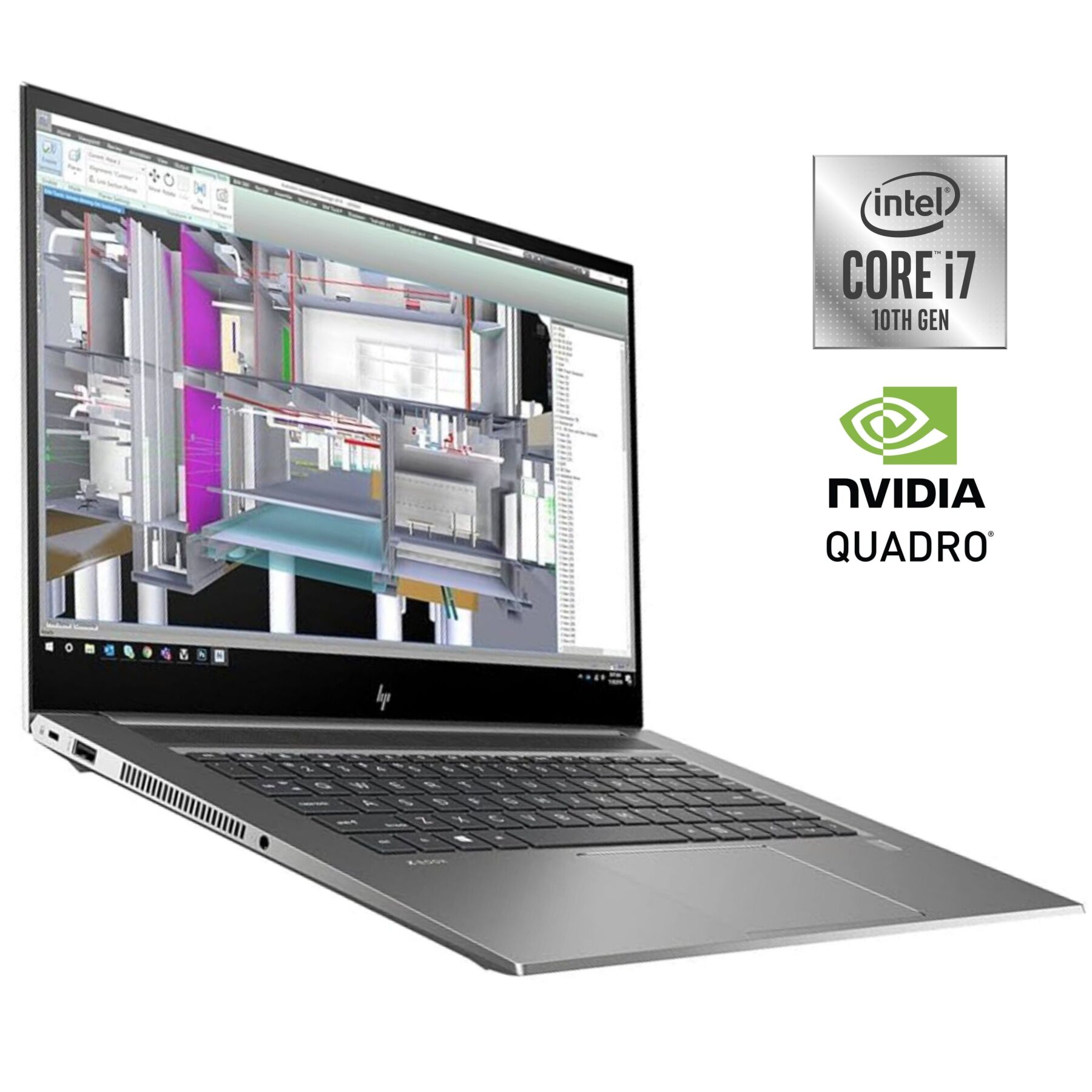 Мобільна рабоча станція HP ZBook Studio G7 / 15.6" (1920x1080) IPS / Intel Core i7-10850H (6 (12) ядер по 2.7 - 5.1 GHz) / 32 GB DDR4 / 512 GB SSD NVMe / nVidia Quadro RTX 4000 Max-Q, 8 GB GDDR6, 256-bit / WebCam