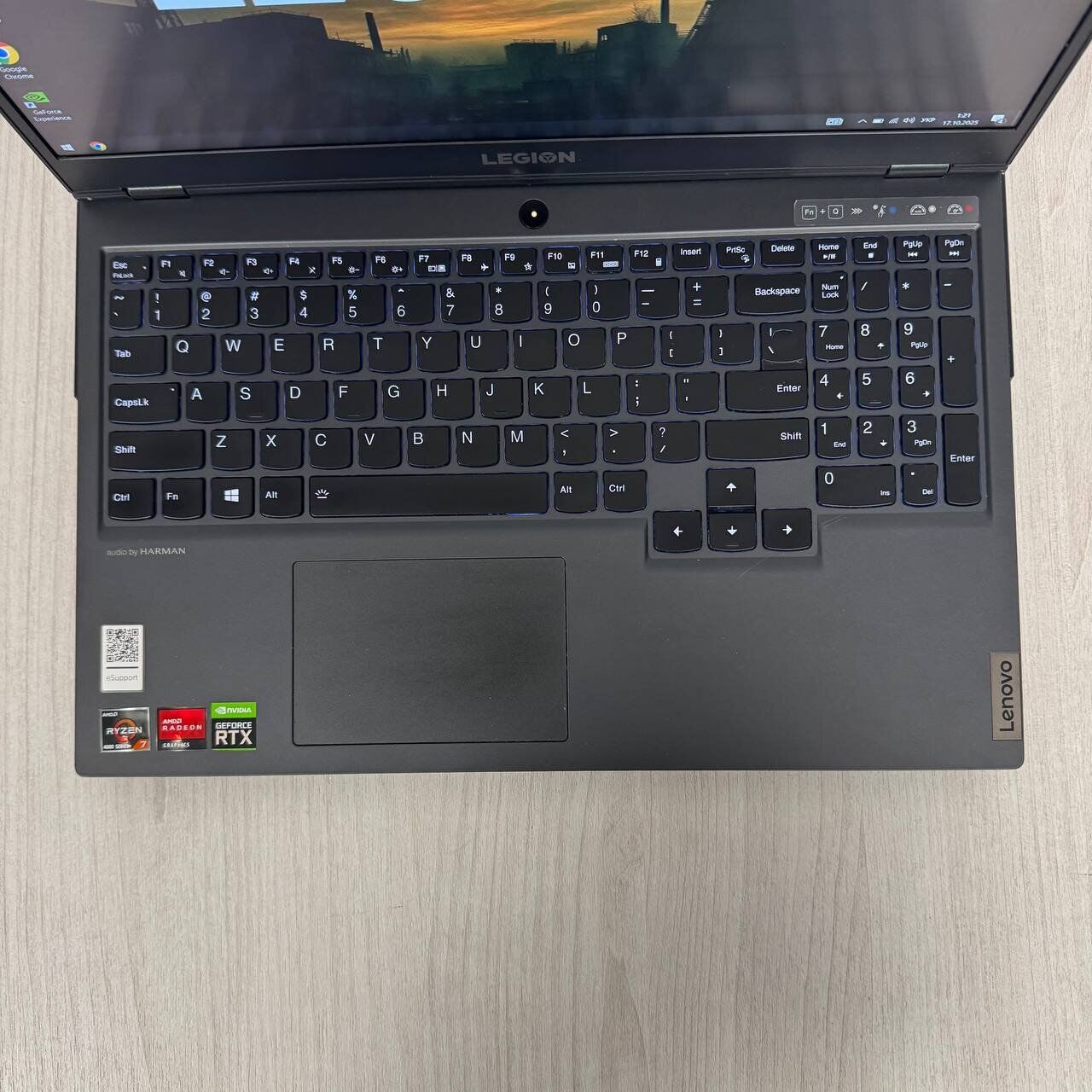 Ігровий ноутбук Б-клас Lenovo Legion 5 15ARH05H / 15.6" (1920x1080) IPS / AMD Ryzen 7 4800H (8 (16) ядер по 2.9 - 4.2 GHz) / 16 GB DDR4 / 512 GB SSD NVMe / nVidia GeForce RTX 2060, 6 GB GDDR6, 192-bit / WebCam - Зображення 7