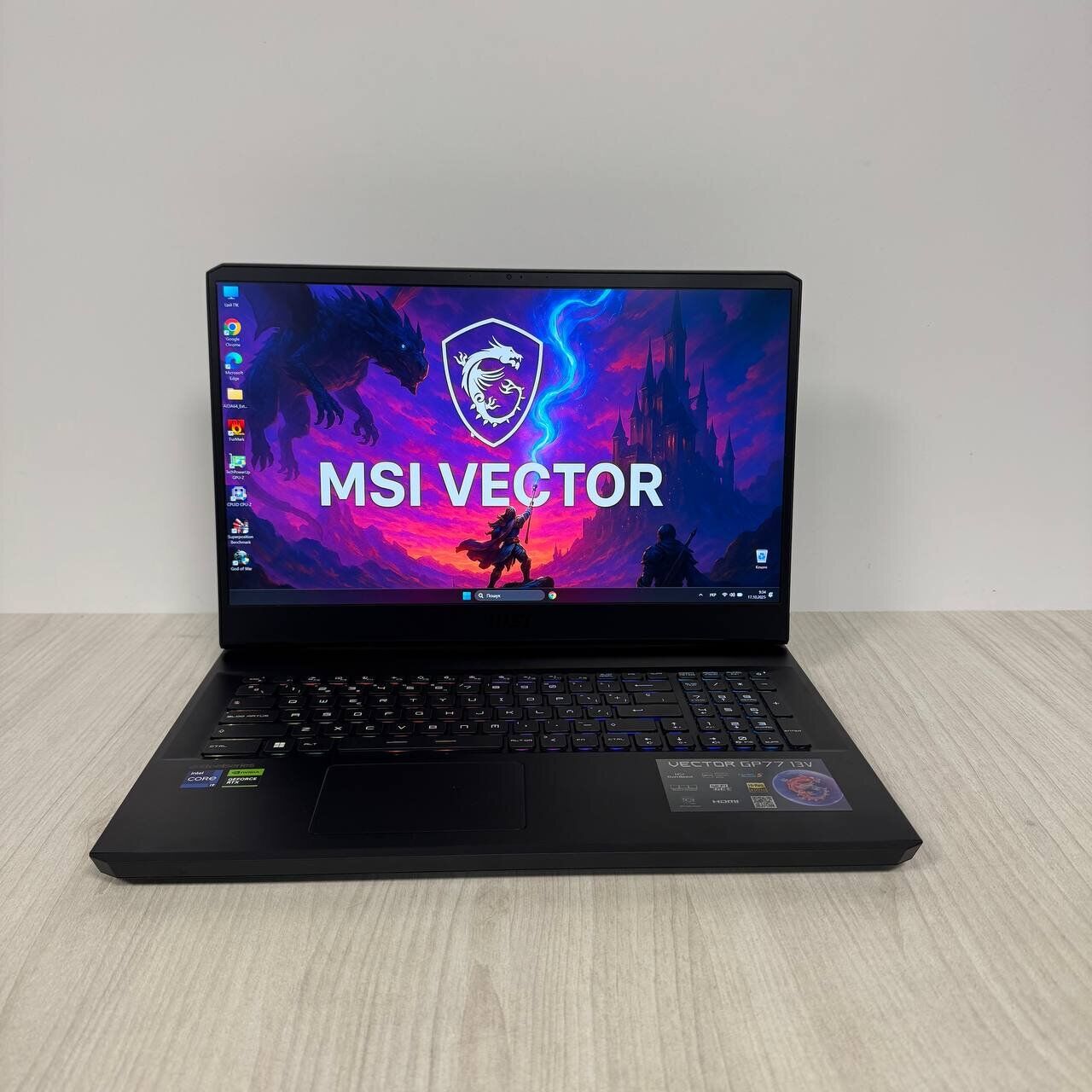 Ігровий ноутбук Б-клас MSI Vector GP77 13VG / 17.3" (2560x1440) IPS / Intel Core i9-13900H (14 (20) ядер по 2.6 - 5.4 GHz) / 32 GB DDR5 / 1000 GB SSD NVMe / nVidia GeForce RTX 4070, 8 GB GDDR6, 128-bit / WebCam - Зображення 2
