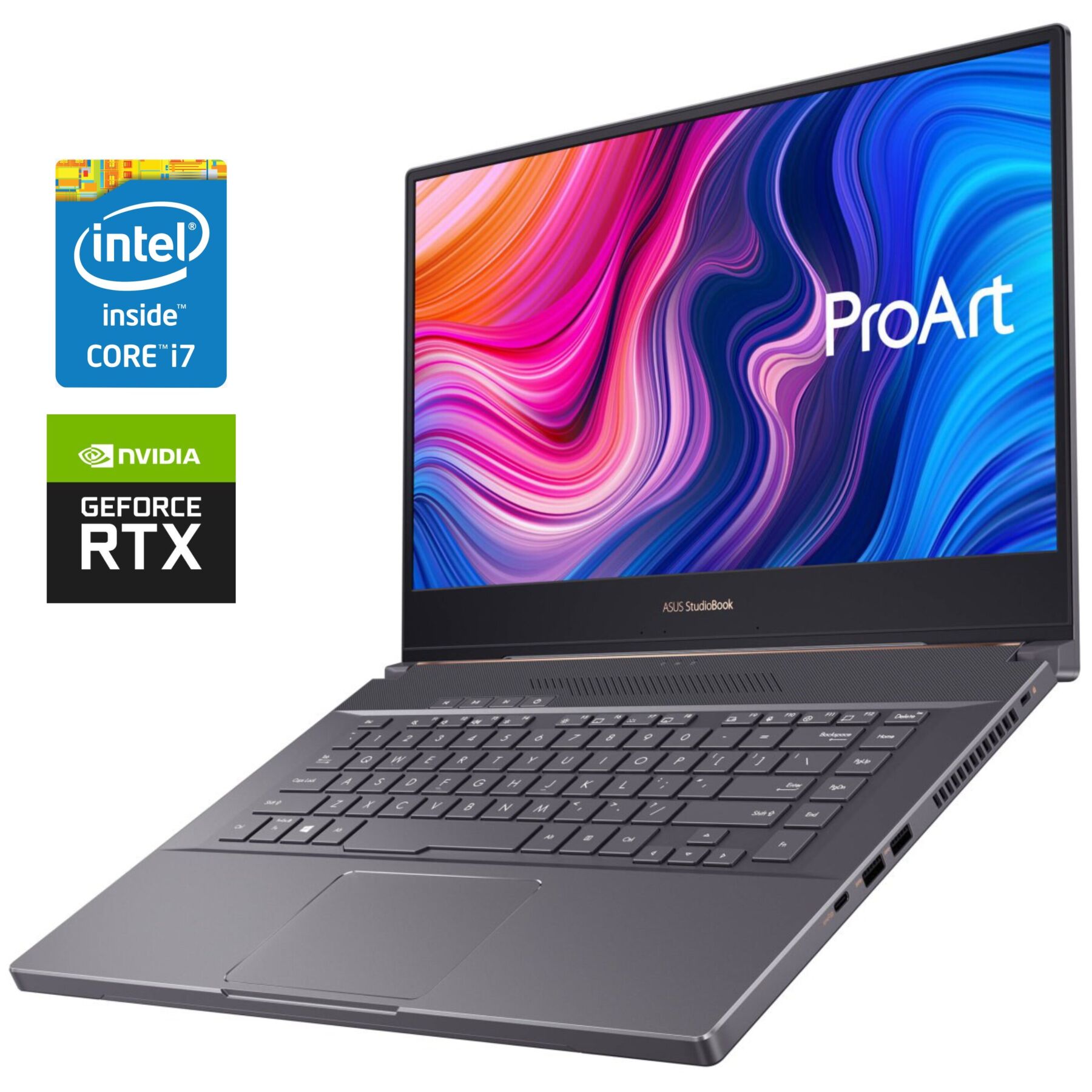 Ігровий ноутбук Asus ProArt StudioBook 15 H500GVA / 15.6" (3840x2160) IPS / Intel Core i7-9750H (6 (12) ядер по 2.6 - 4.5 GHz) / 16 GB DDR4 / 512 GB SSD NVMe / nVidia GeForce RTX 2060, 6 GB GDDR6, 192-bit