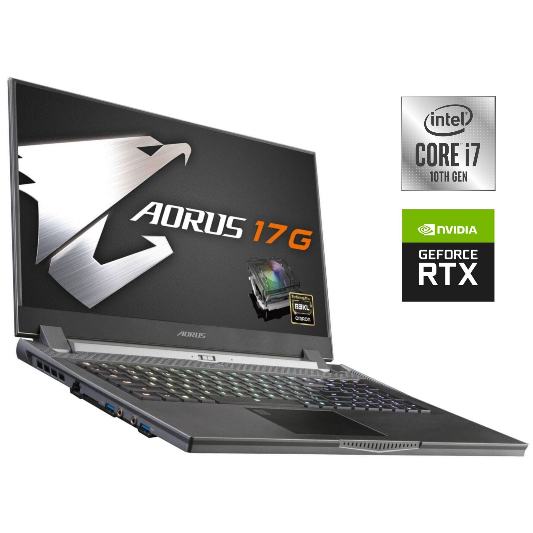 Ігровий ноутбук Gigabyte Aorus 17G XC / 17.3" (1920x1080) IPS / Intel Core i7-10870H (8 (16) ядер по 2.2 - 5.0 GHz) / 32 GB DDR4 / 512 GB SSD NVMe / nVidia GeForce RTX 3070, 8 GB GDDR6, 256-bit / WebCam