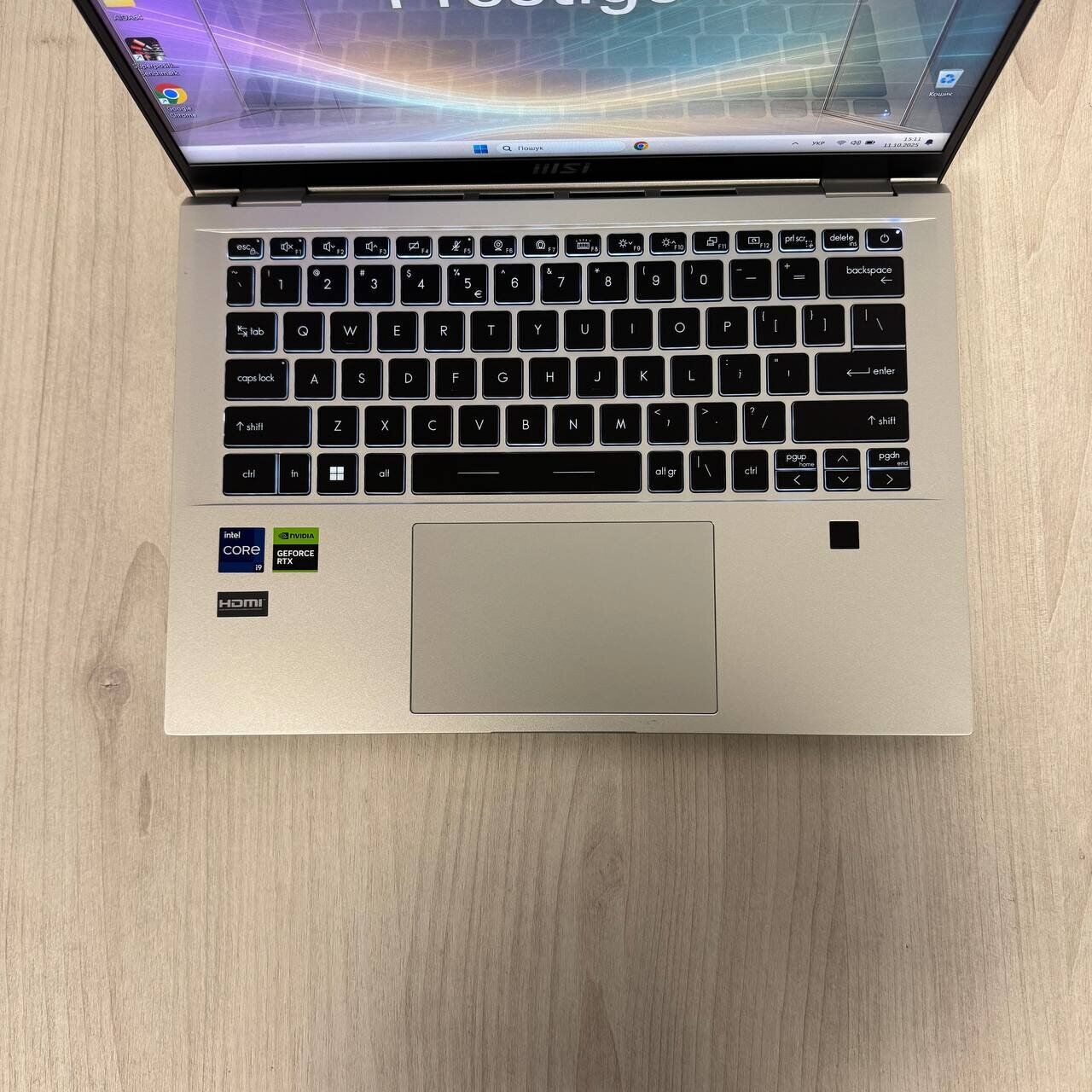 Ігровий ультрабук MSI Prestige 14 H B13UCX / 14" (1920x1200) IPS / Intel Core i9-13900H (14 (20) ядер по 2.6 - 5.4 GHz) / 32 GB DDR5 / 512 GB SSD NVMe / nVidia GeForce RTX 2050, 4 GB GDDR6, 64-bit / WebCam - Зображення 7