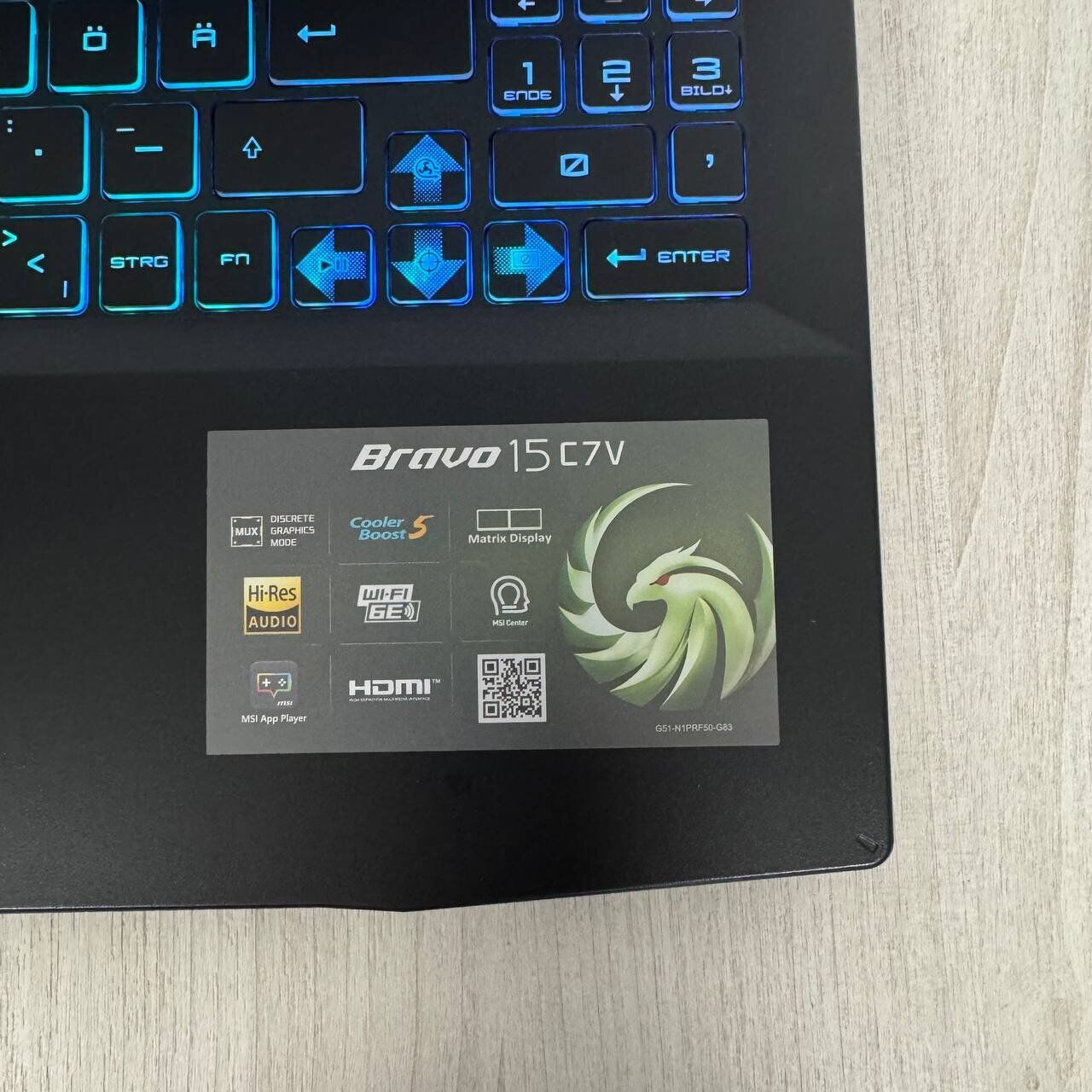 Ігровий ноутбук MSI Bravo 15 C7VFK / 15.6" (1920x1080) IPS / AMD Ryzen 7 7735HS (8 (16) ядер по 3.2 - 4.75 GHz) / 16 GB DDR5 / 512 GB SSD NVMe / nVidia GeForce RTX 4060, 8 GB GDDR6, 128-bit / WebCam - Зображення 9