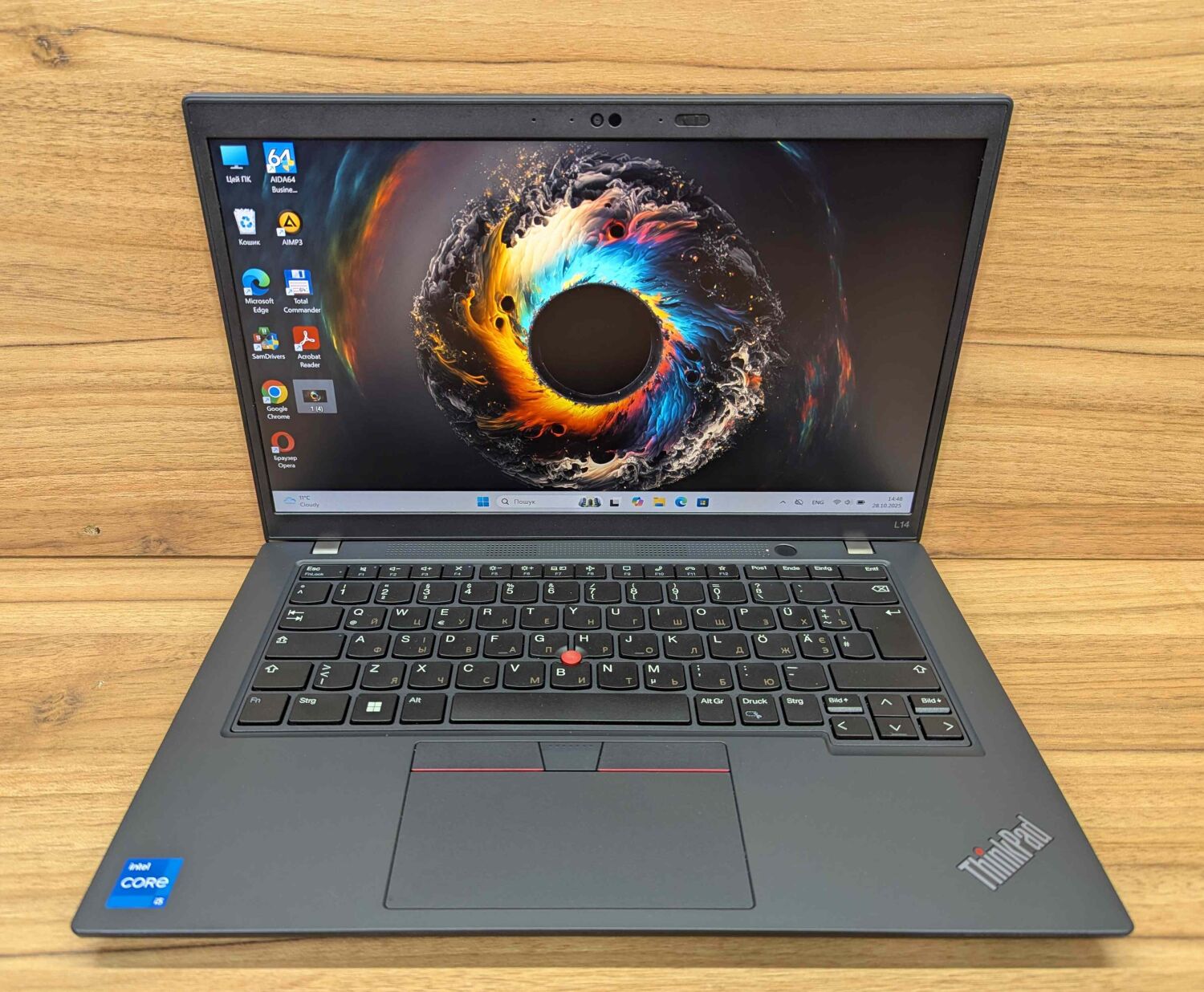 Ультрабук Lenovo ThinkPad L14 Gen 4 / 14" (1920x1080) IPS / Intel Core i5-1335U (10 (12) ядер по 3.4 - 4.6 GHz) / 16 GB DDR4 / 256 GB SSD / Intel Iris Xe Graphics / WebCam / Windows 11 - Зображення 2