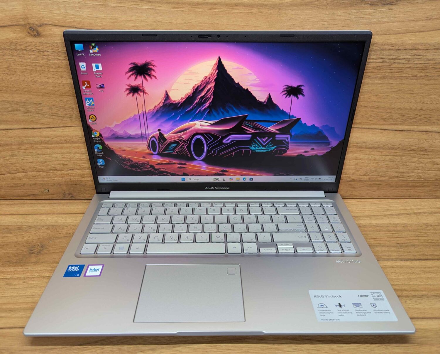 Ноутбук Asus VivoBook F1504V / 15.6" (1920x1080) IPS / Intel Core 5-120U (10 (12) ядер по 1.4 - 5.0 GHz) / 16 GB DDR4 / 500 GB SSD / Intel Graphics / WebCam / TouchID / Windows 11 - Зображення 2