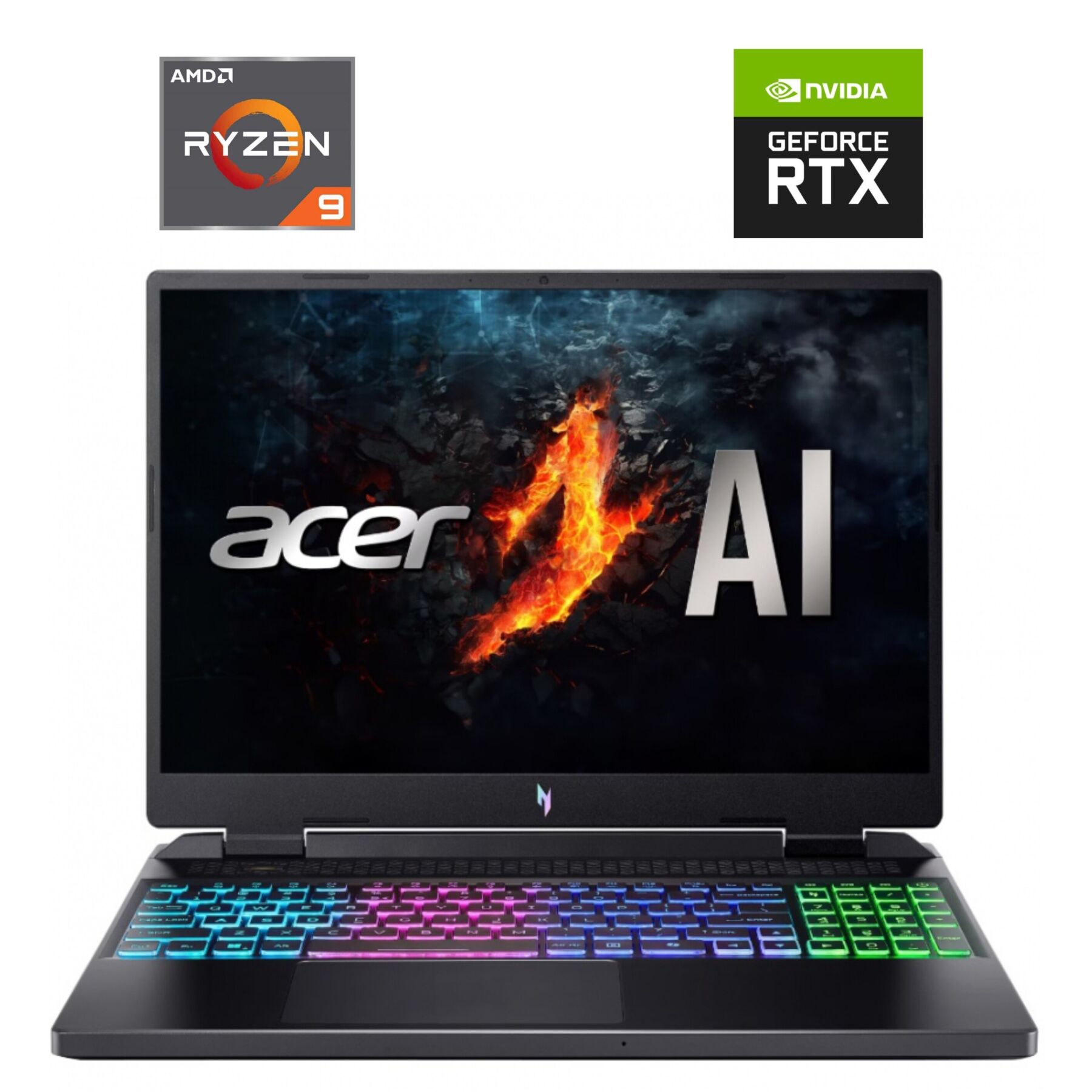 Ігровий ноутбук Б-клас Acer Nitro 16 AN16-41 / 16" (2560x1600) IPS / AMD Ryzen 7 7840HS (8 (16) ядер по 3.8 - 5.1 GHz) / 32 GB DDR5 / 1000 GB SSD NVMe / nVidia GeForce RTX 4070, 8 GB GDDR6, 128-bit / WebCam