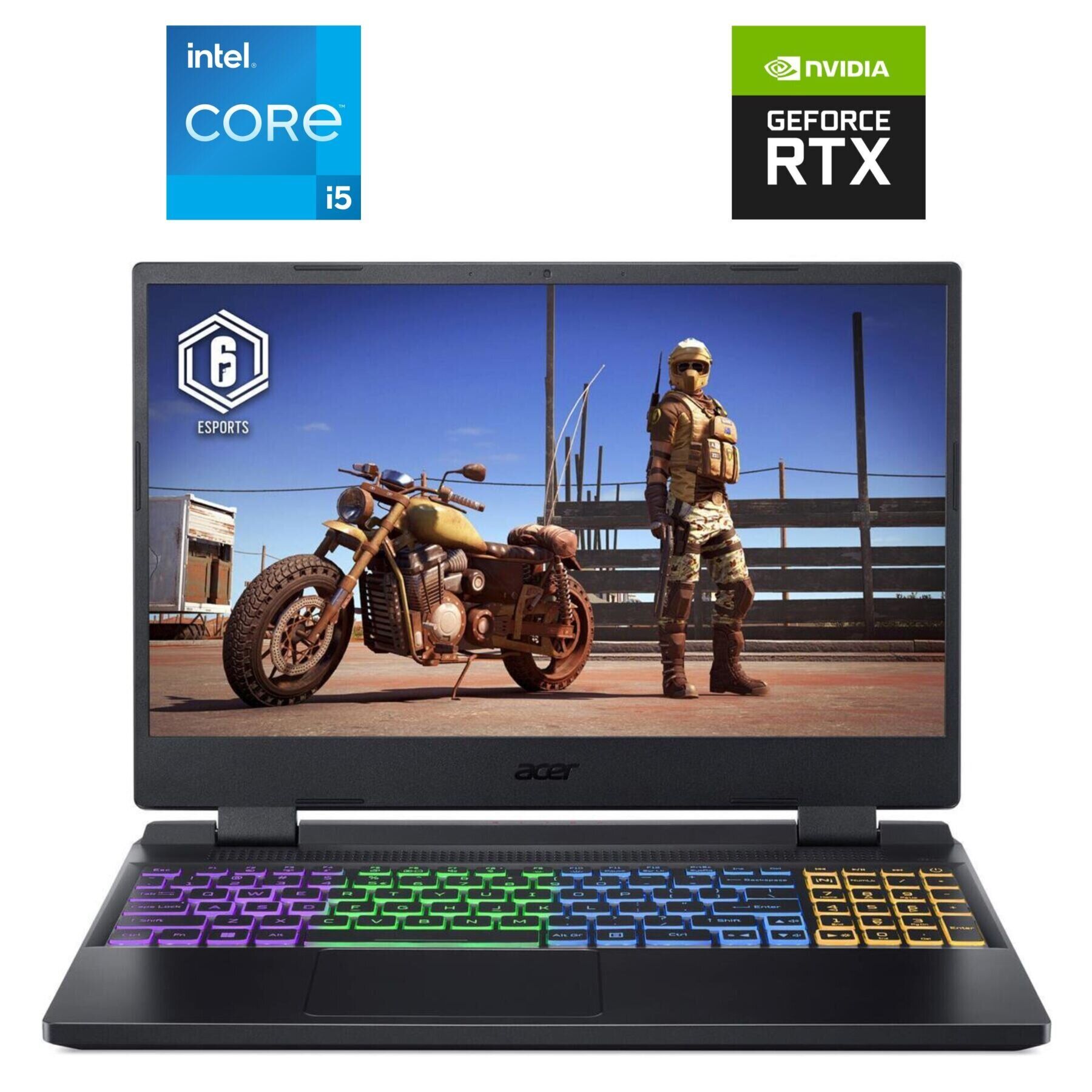 Ігровий ноутбук Б-клас Acer Nitro 5 AN515-58 / 15.6" (1920x1080) IPS / Intel Core i5-12450H (8 (12) ядер по 2.0 - 4.4 GHz) / 16 GB DDR5 / 1000 GB SSD NVMe / nVidia GeForce RTX 3050, 4 GB GDDR6, 128-bit / WebCam