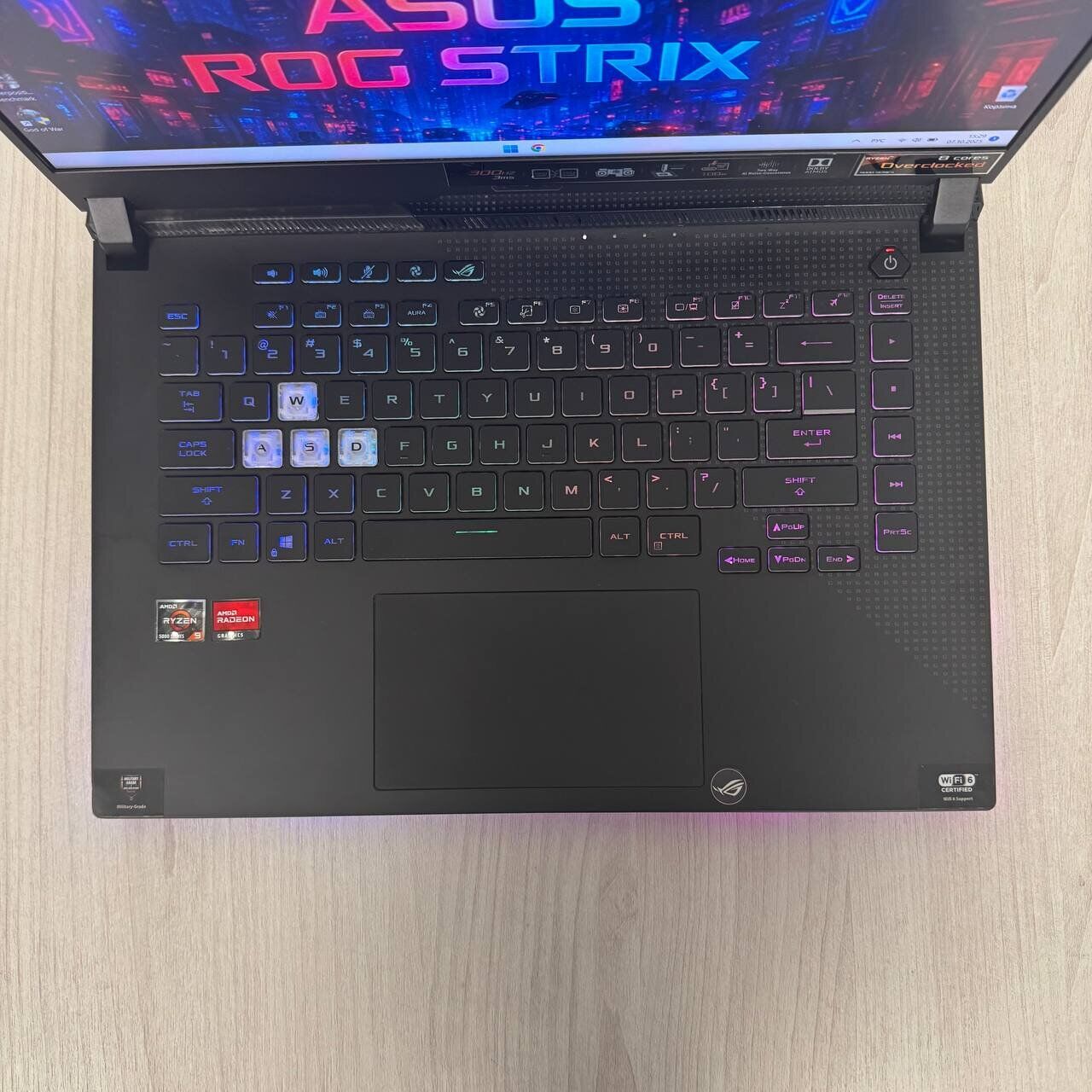 Ігровий ноутбук Б-клас Asus ROG Strix G15 Advantage Edition G513QY / 15.6" (1920x1080) IPS / AMD Ryzen 9 5900HX (8 (16) ядер по 3.3 - 4.6 GHz) / 16 GB DDR4 / 512 GB SSD NVMe / AMD Radeon RX 6800M, 12 GB GDDR6, 192-bit - Зображення 7