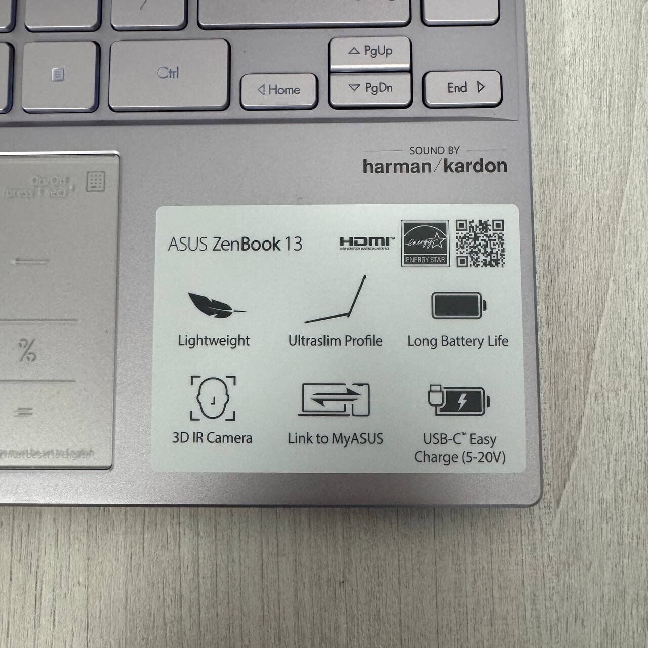 Ультрабук Asus ZenBook 13 UX325JA / 13.3" (1920x1080) IPS / Intel Core i5-1035G1 (4 (8) ядра по 1.0 - 3.6 GHz) / 8 GB DDR4 / 256 GB SSD NVMe / Intel UHD Graphics / WebCam - Зображення 7