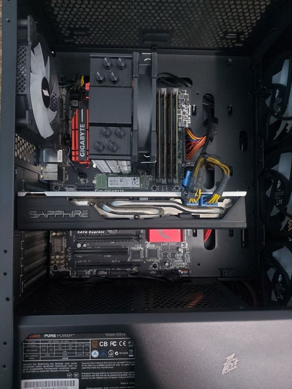 Комп'ютер 1stPlayer XF Fire Base Tower / Intel Core i7-4790 (4 (8) ядер по 3.6 - 4.0 GHz) / 28 GB DDR3 / 128 GB SSD + 512 GB SSD + 1000 GB HDD / AMD Radeon RX 580, 8 GB GDDR5, 256-bit / 400W - Зображення 5