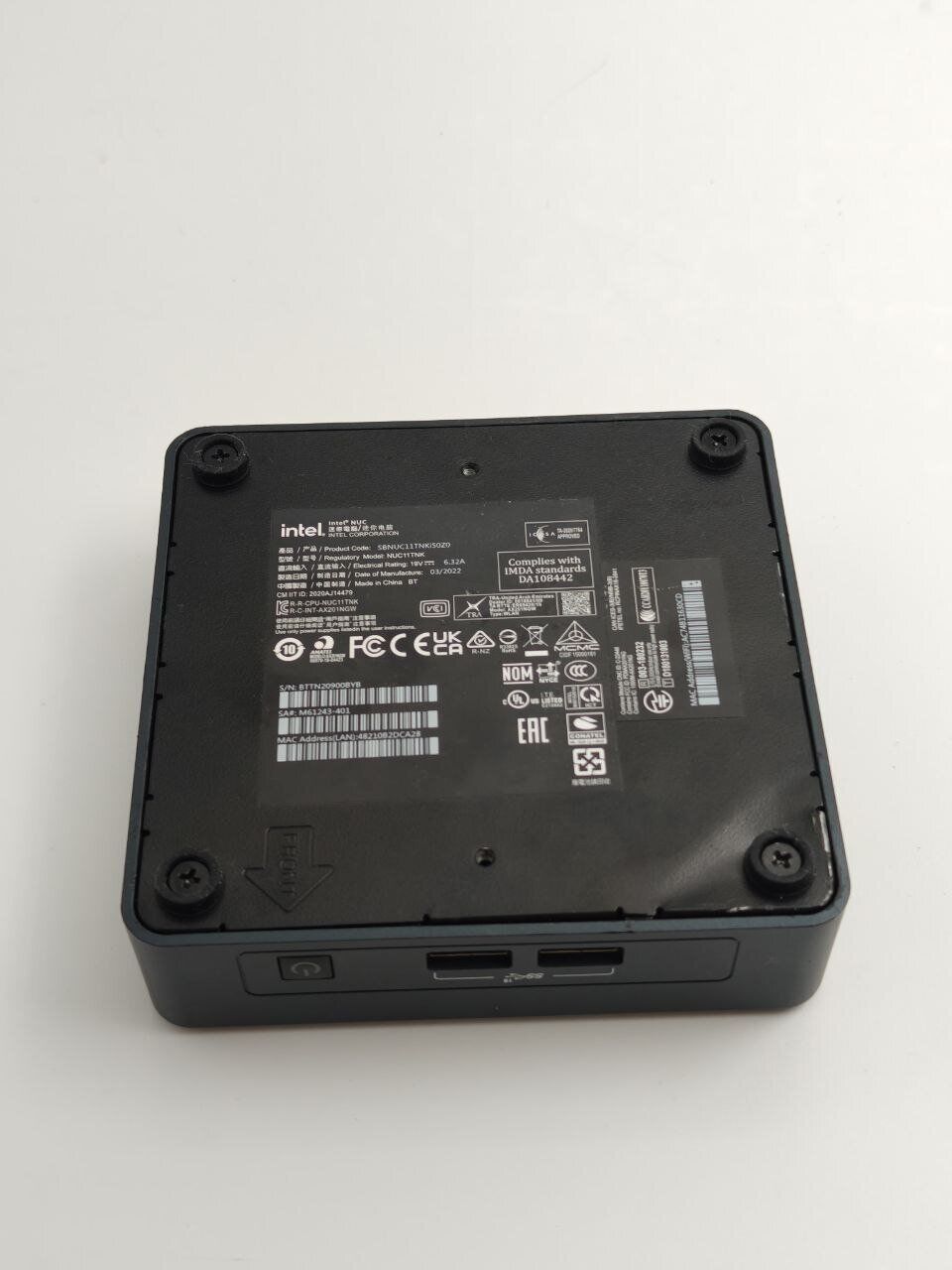 Неттоп Б-клас Intel NUC 11TNBi5 USFF / Intel Core i5-1135G7 (4 (8) ядра по 2.4 - 4.2 GHz) / 8 GB DDR4 / 128 GB SSD / Intel Xe Graphics / USB 3.1 / Wi-Fi / Bluetooth / HDMI / Блок живлення в комплекті - Зображення 8