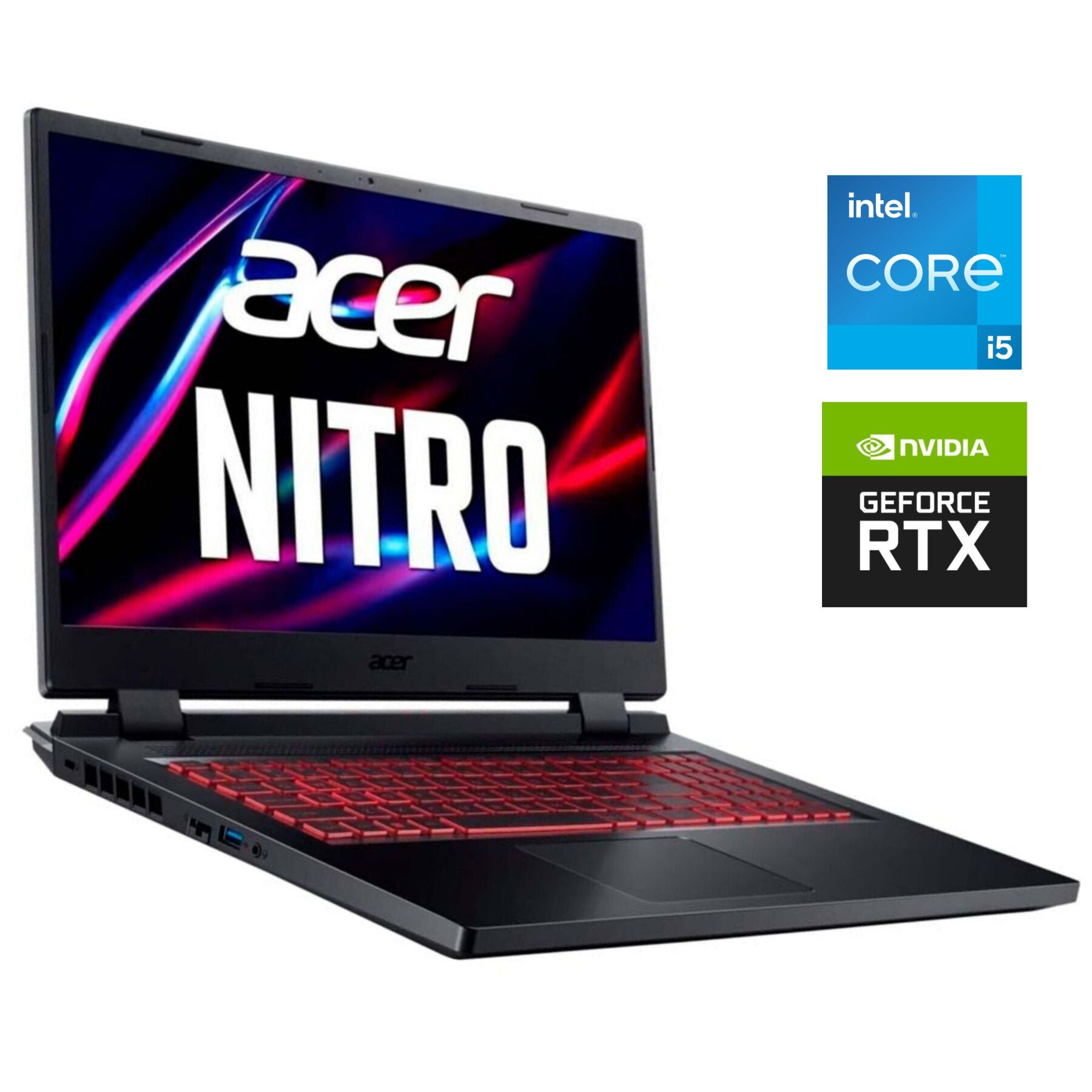 Ігровий ноутбук Acer Nitro 5 AN517-55 / 17.3" (1920x1080) IPS / Intel Core i5-12500H (12 (16) ядер по 2.5 - 4.5 GHz) / 8 GB DDR4 / 512 GB SSD NVMe / nVidia GeForce RTX 3050, 4 GB GDDR6, 128-bit / WebCam