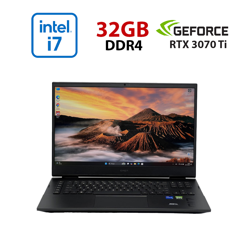 Ігровий ноутбук Б-клас HP Omen 17-ck1021nr / 17.3" (2560x1440) IPS / Intel Core i7-12700H (14 (20) ядер по 3.5 - 4.7 GHz) / 32 GB DDR5 / 960 GB SSD / nVidia GeForce RTX 3070 Ti, 8 GB GDDR6, 256-bit / WebCam