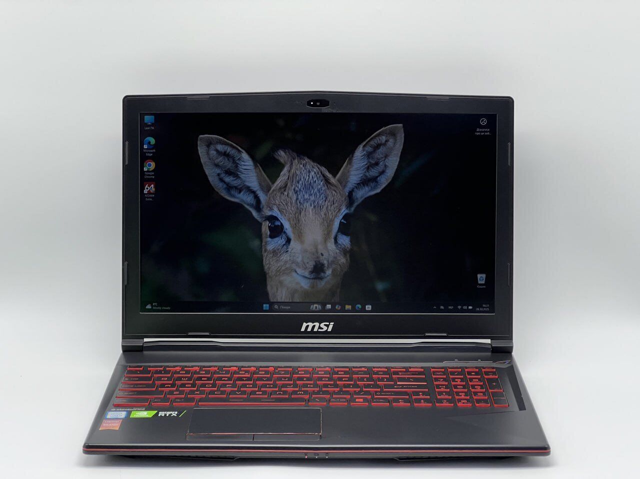Ігровий ноутбук MSI GL63 8SE-054US / 15.6" (1920x1080) IPS / Intel Core i7-8750H (6 (12) ядер по 2.2 - 4.1 GHz) / 16 GB DDR4 / 480 GB SSD / nVidia GeForce RTX 2060, 6 GB GDDR6, 192-bit / WebCam - Зображення 2