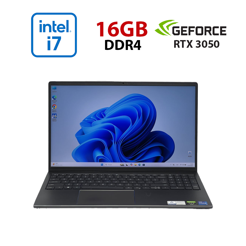 Ігровий ультрабук Dell Vostro 15 7510 / 15.6" (1920x1080) IPS / Intel Core i7-11800H (8 (16) ядер по 2.3 - 4.6 GHz) / 16 GB DDR4 / 480 GB SSD / nVidia GeForce RTX 3050, 4 GB GDDR6, 128-bit / WebCam