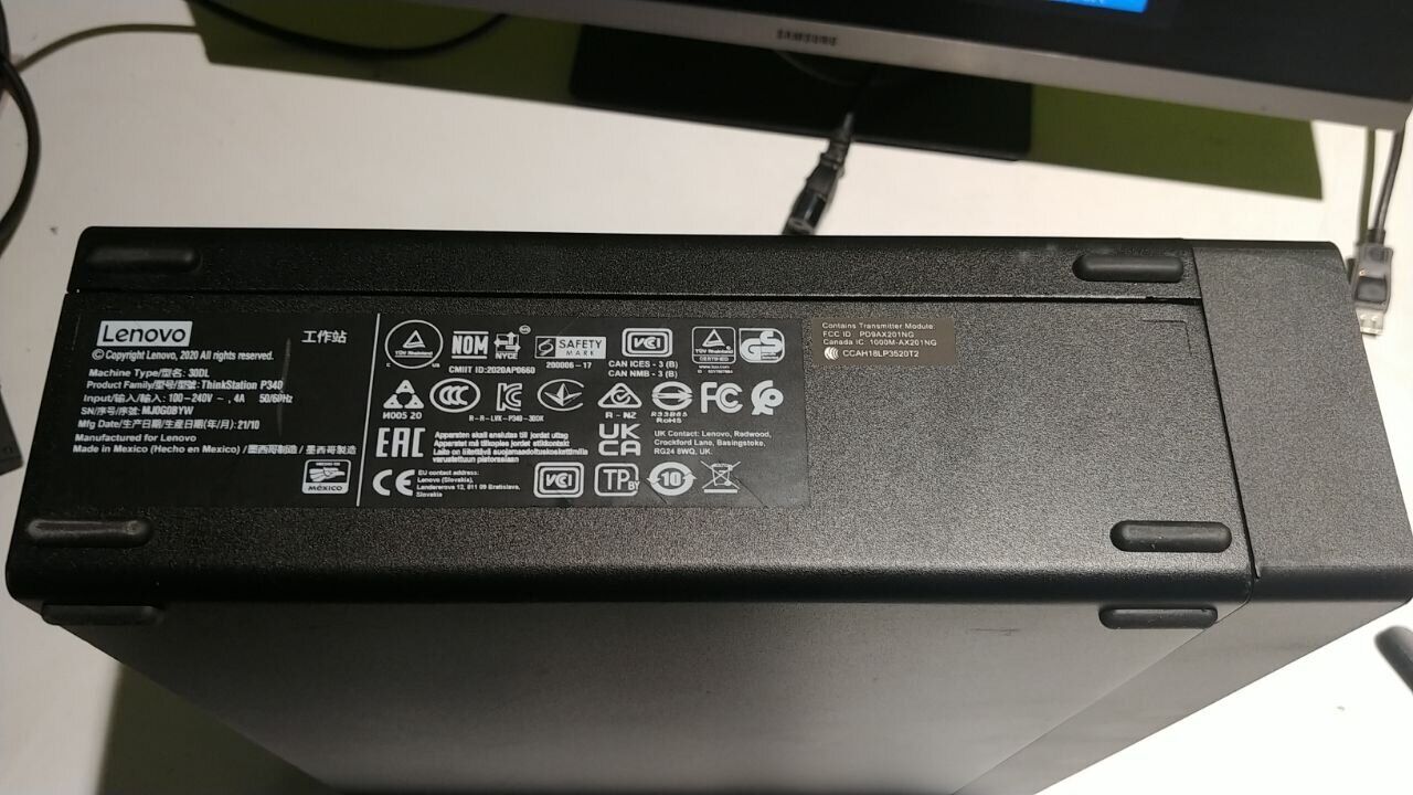 Комп'ютер Б-клас Lenovo ThinkStation P340 SFF / Intel Xeon W-1250 (6 (12) ядер по 3.3 - 4.7 GHz) / 16 GB DDR4 / 256 GB SSD / Intel UHD Graphics P630 / COM-порт / DisplayPort - Зображення 8