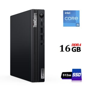 Неттоп Lenovo ThinkCentre M70q Gen 5 USFF / Intel Core i5-13400T (10 (16) ядер по 1.3 - 4.4 GHz) / 16 GB DDR4 / 512 GB SSD M.2 / Intel UHD Graphics 730 / USB 3.2 / Блок живлення в комплекті