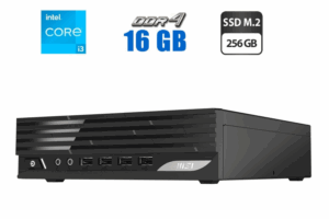 Неттоп MSI PRO DP21 12M-407U USFF / Intel Core i3-12100 (4 (8) ядра по 3.3 - 4.3 GHz) / 16 GB DDR4 / 256 GB SSD / Intel UHD Graphics 730 / COM-port