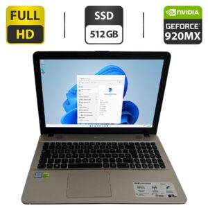 Ноутбук Asus R541U / 15.6" (1920x1080) TN / Intel Core i5-6198DU (2 (4) ядра по 2.3 - 2.8 GHz) / 16 GB DDR4 / 512 GB SSD / nVidia GeForce 920MX, 2 GB GDDR3, 64-bit / WebCam / DVD-ROM