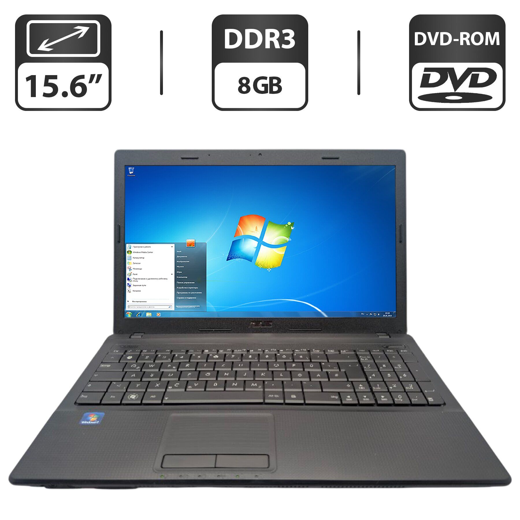 Ноутбук Asus X54C / 15.6" (1366x768) TN / Intel Pentium B960 (2 ядра по 2.2 GHz) / 8 GB DDR3 / 500 GB HDD / Intel HD Graphics / WebCam / DVD-ROM