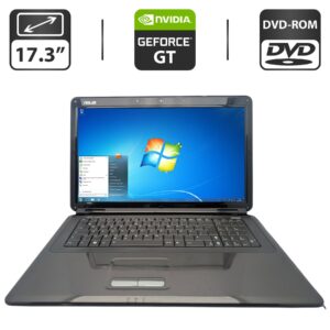 Ноутбук Asus X70I / 17.3" (1600x900) TN / Intel Pentium T4300 (2 ядра по 2.1 GHz) / 4 GB DDR2 / 500 GB HDD / nVidia GeForce GT 220M, 1 GB GDDR2, 128-bit / WebCam / DVD-ROM