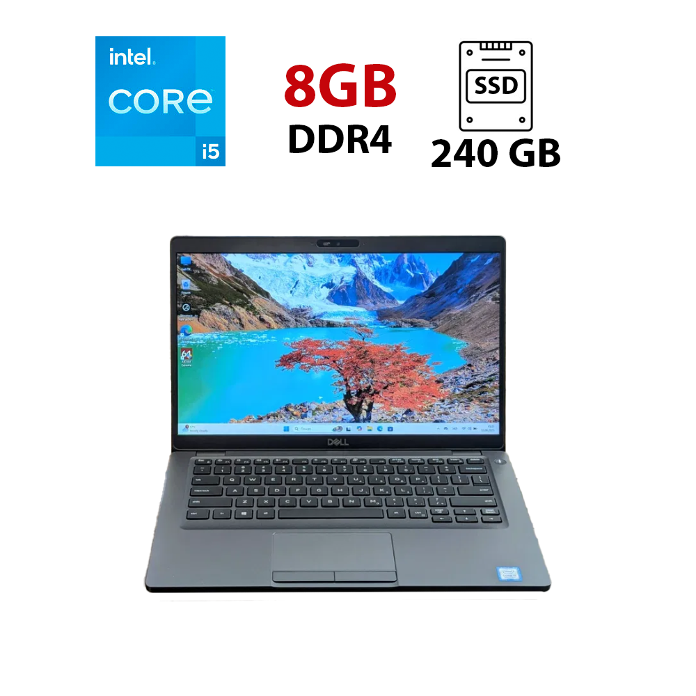Ноутбук Б-клас Dell Latitude 5401 / 14" (1366x768) TN / Intel Core i5-9300H (4 (8) ядра по 2.4 - 4.1 GHz) / 8 GB DDR4 / 240 GB SSD / Intel UHD Graphics 630 / WebCam