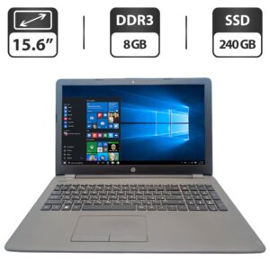 Ноутбук HP 250 G6 / 15.6" (1366x768) TN / Intel Celeron N3060 (2 ядра по 1.6 - 2.48 GHz) / 8 GB DDR3 / 240 GB SSD / Intel Graphics / WebCam