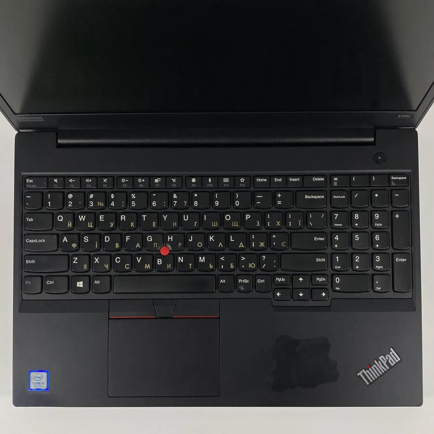 Ноутбук Lenovo ThinkPad E580 / 15.6" (1366x768) TN / Intel Core i5-8250U (4 (8) ядра по 1.6 - 3.4 GHz) / 16 GB DDR4 / 256 GB SSD / Intel HD Graphics 620 / WebCam / HDMI - Зображення 3