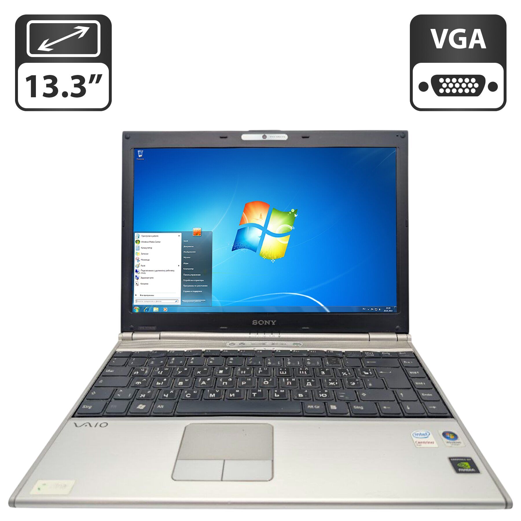 Ноутбук Sony VGN-SZ61MN / 13.3" (1366x768) TN / Intel Core 2 Duo T5600 (2 ядра по 1.8 GHz) / 4 GB DDR2 / 160 GB HDD / Intel Graphics / WebCam / АКБ не тримає