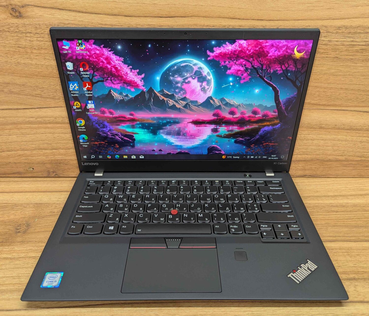 Ультрабук Lenovo ThinkPad x1 Carbon / 14" (1920x1080) IPS / Intel Core i5-6200U (2 (4) ядра по 2.3 - 2.8 GHz) / 8 GB DDR3 / 512 GB SSD / Intel HD Graphics 520 / WebCam / Fingerprint / Windows 10 - Зображення 2