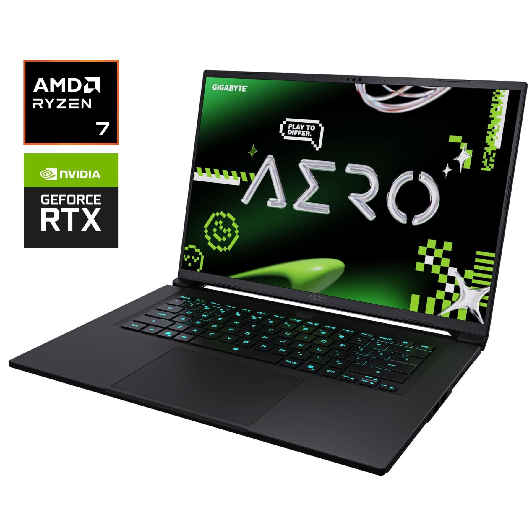 Ігровий ноутбук Gigabyte Aero X16 1WH / 16" (2560x1600) IPS / AMD Ryzen AI 7 350 (8 (16) ядер по 2.0 - 5.0 GHz) / 32 GB DDR5 / 1000 GB SSD NVMe / nVidia GeForce RTX 5070, 8 GB GDDR7, 128-bit / WebCam