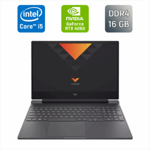 Ігровий ноутбук HP Victus 15-fa1058ng / 15.6" (1920x1080) IPS / Intel Core i5-12500H (12 (16) ядер по 3.3 - 4.5 GHz) / 16 GB DDR4 / 512 GB SSD / nVidia GeForce RTX 4060, 8 GB GDDR6, 192-bit / WebCam / HDMI