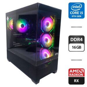 Ігровий ПК GTL Gaming Universe Black Tower / Intel Core i5-9400 (6 ядер по 2.9 - 4.1 GHz) / 16 GB DDR4 / 128 GB SSD M.2 + 512 GB SSD + 500 GB HDD / AMD Radeon RX 5700 XT, 8 GB GDDR6, 256-bit / 700W