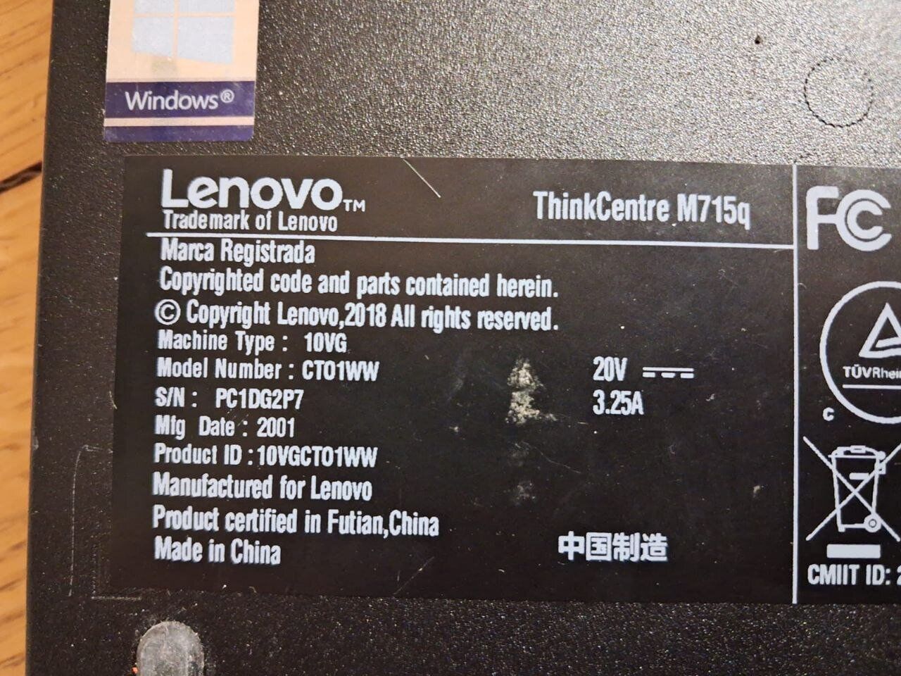 Неттоп Lenovo ThinkCentre M715q Tiny USFF / AMD Ryzen 3 PRO 2200GE (4 ядра по 3.3 - 3.6 GHz) / 16 GB DDR4 / 512 GB SSD M.2 / AMD Radeon Vega 8 Graphics / DisplayPort / Блок живлення в комплекті - Зображення 4