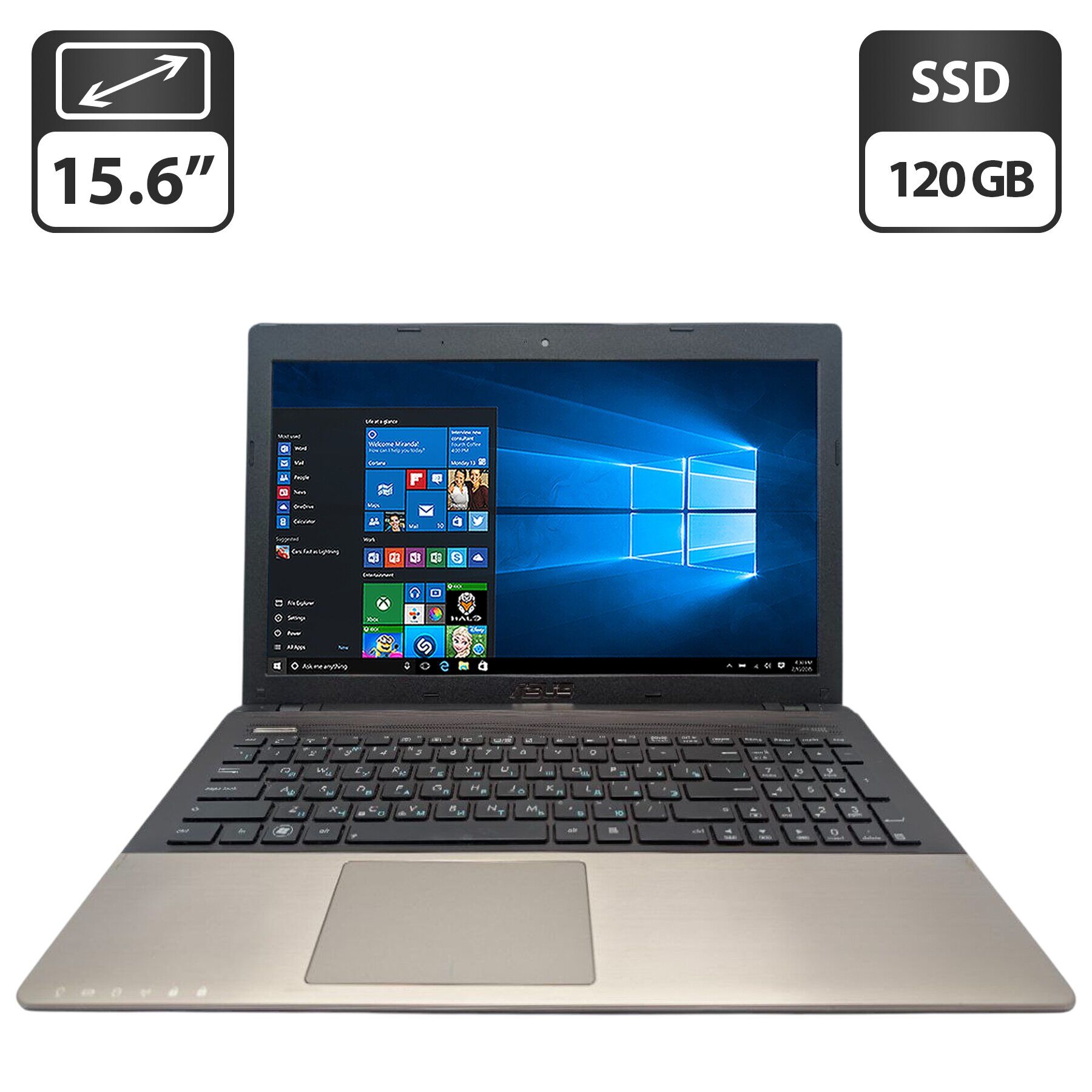 Ноутбук Asus K55A / 15.6" (1366x768) TN / Intel Core i3-3110M (2 (4) ядра по 2.4 GHz) / 8 GB DDR3 / 120 GB SSD / Intel HD Graphics 4000 / WebCam