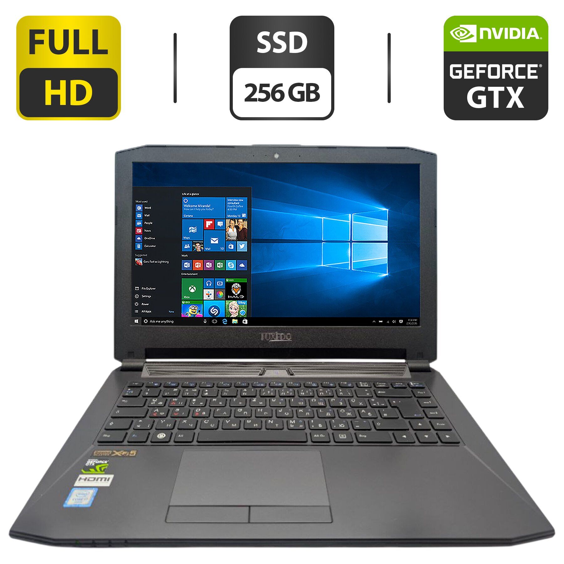 Ноутбук Tuxedo Clevo P641RF / 14" (1920x1080) IPS / Intel Core i7-6700HQ (4 (8) ядра по 2.6 - 3.5 GHz) / 8 GB DDR4 / 256 GB SSD / nVidia GeForce GTX 965M, 2 GB GDDR5, 128-bit / WebCam