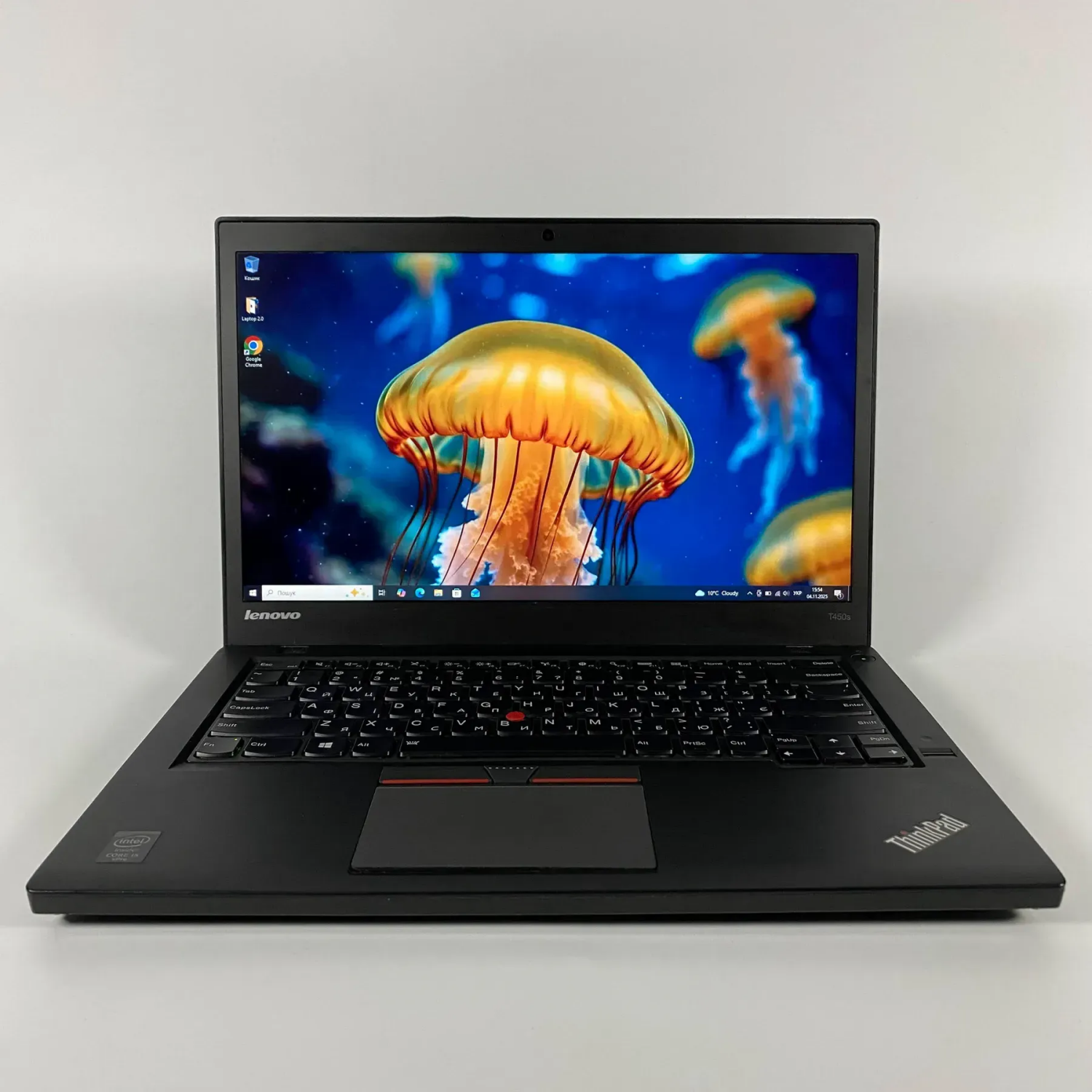 Ультрабук Б-клас Lenovo ThinkPad T450s / 14" (1366x768) TN / Intel Core i5-5300U (2 (4) ядра по 2.3 - 2.9 GHz) / 12 GB DDR3 / 256 GB SSD / Intel HD Graphics 5500 / WebCam / SIM - Зображення 2