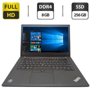 Ультрабук Lenovo ThinkPad A485 / 14" (1920x1080) IPS / AMD Ryzen 5 2500U (4 (8) ядра по 2.0 - 3.6 GHz) / 8 GB DDR4 / 256 GB SSD / AMD Radeon Vega 8 Graphics / WebCam